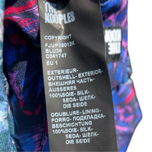 🌻NEW w/tags The Kooples Silk Feather Print Skirt Flowy Designer Size 1 US Small - Picture 9 of 11